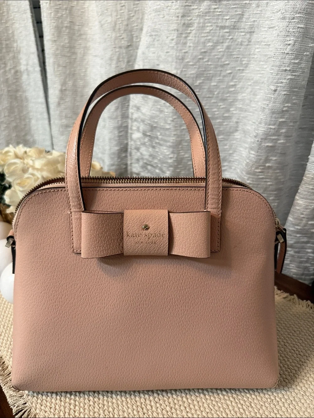 Kate Spade ♠️ Blush Pink Bow Accent Top-Handle Women’s Handbag